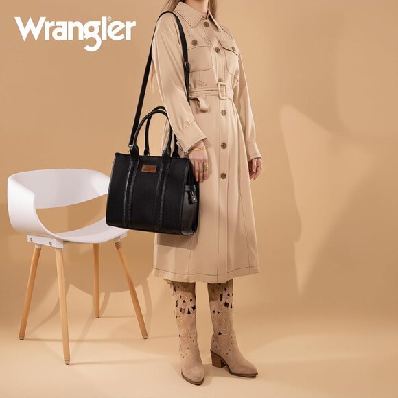 Practical Wrangler Large Tote for Women - Lightweight, Stylish, Vegan Leather - Picture 3 of 6